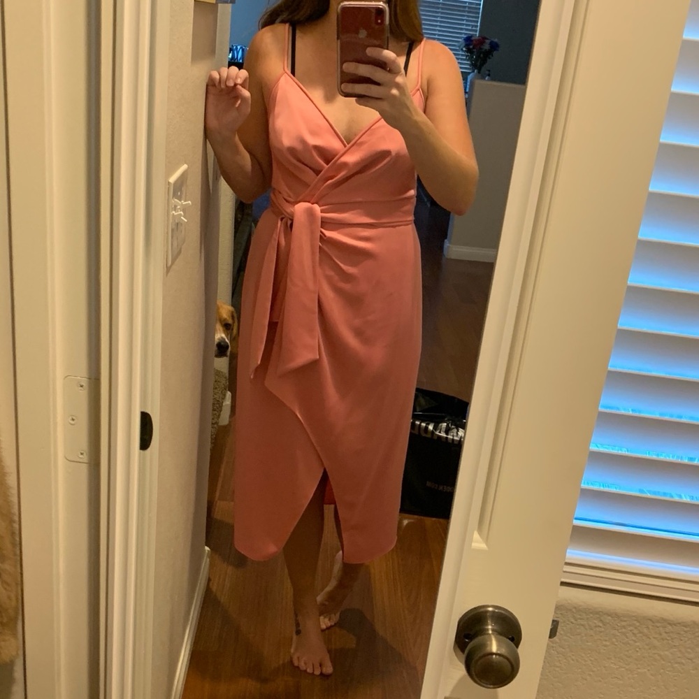 DVF Pink Wrap Cocktail Dress NWT